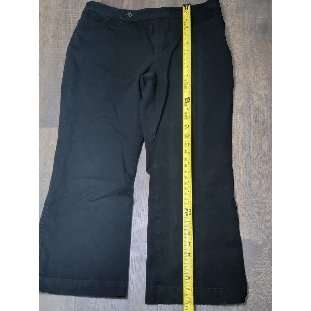 Lauren Ralph Lauren Adelle Black Wide Leg Stretch Pants Size 12‎